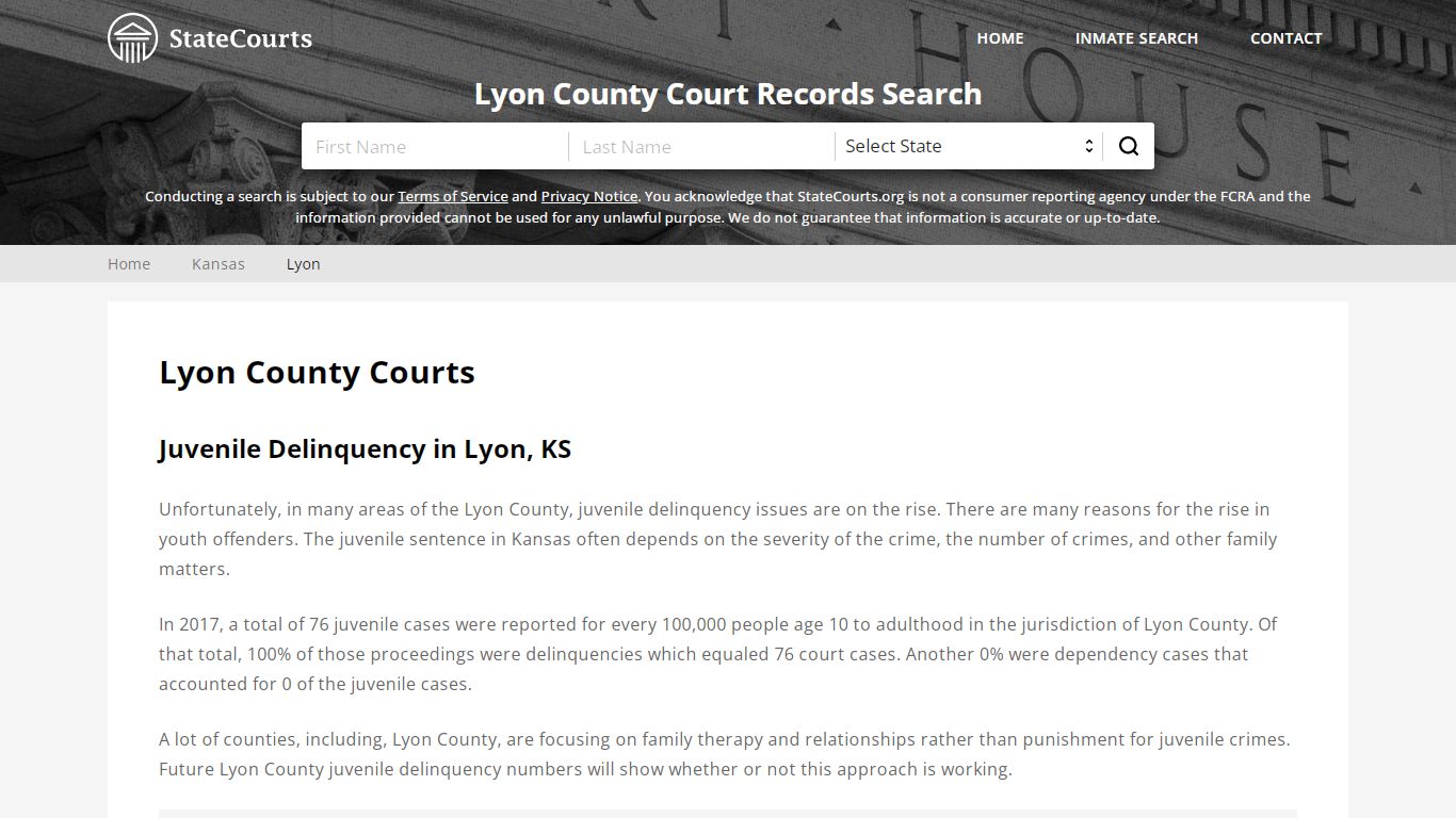 Lyon County, KS Courts - Records & Cases - StateCourts