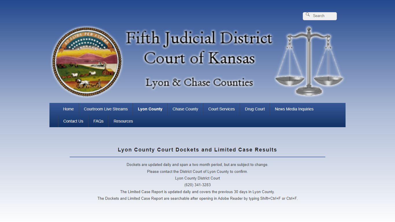 Lyon County – Dockets and LM Cases – 5th JD